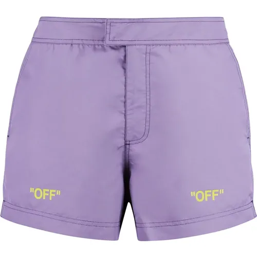 Schnell trocknende Badeshorts mit Taschen - Off White - Modalova