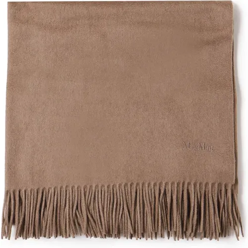 Cashmere Embroidered Scarf with Fringe , female, Sizes: ONE SIZE - Max Mara - Modalova