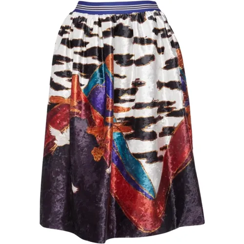 Wide Velvet Landscape Print Skirt , female, Sizes: XS, S, L - Stella Jean - Modalova