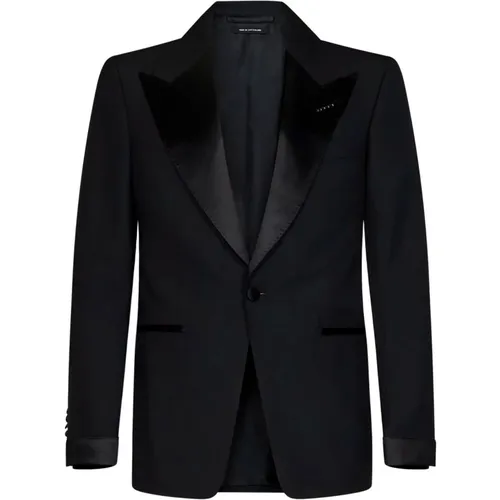 Wool Tuxedo Suit with Satin Details , male, Sizes: S - Tom Ford - Modalova