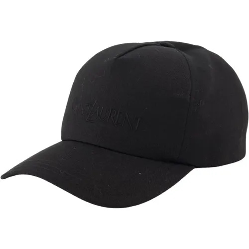 Logo Cap mit Grosgrain-Band Detail , Herren, Größe: 59 CM - Saint Laurent - Modalova