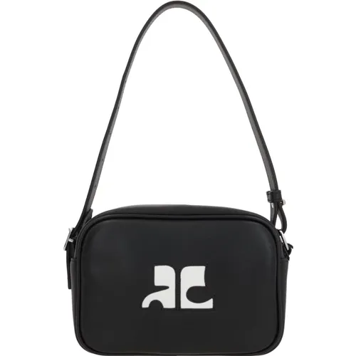 Leather Shoulder Bag with Logo , female, Sizes: ONE SIZE - Courrèges - Modalova