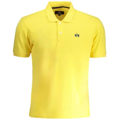 Gelbes Baumwoll-Poloshirt mit Logo-Stickerei - LA MARTINA - Modalova