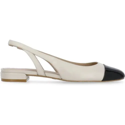 Ivory Leather Slingback Flat Shoes , female, Sizes: 3 1/2 UK, 4 UK, 4 1/2 UK, 5 UK, 2 1/2 UK - Stuart Weitzman - Modalova