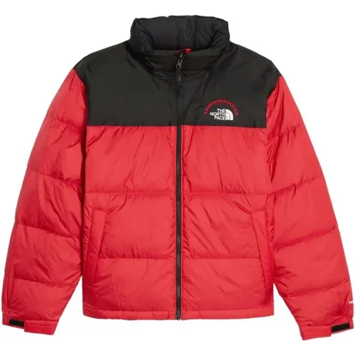 Schwarze/Rote Daunenjacke Gepolstert - The North Face - Modalova