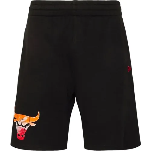 Schwarze Bulls Ski Print Shorts , Herren, Größe: 2XS - new era - Modalova