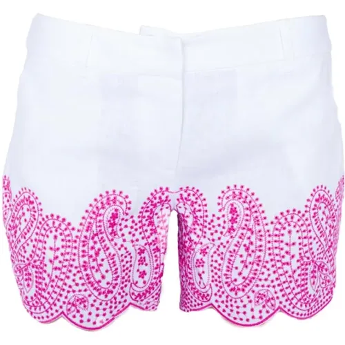 White Plum Blossom Mini Shorts , female, Sizes: XS - Michael Kors - Modalova