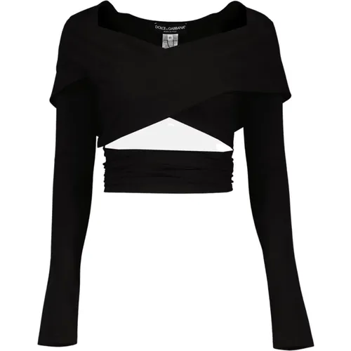 Bardot Top Skinny Langarm , Damen, Größe: S - Dolce & Gabbana - Modalova