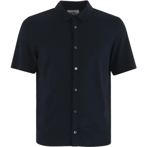 Short Sleeve Cotton Shirt , male, Sizes: L, M, 2XL, XL - Alpha Studio - Modalova