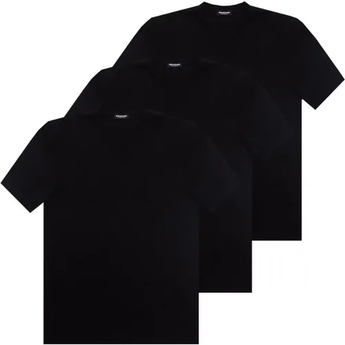 Marken T-Shirt Dreierpack , Herren, Größe: L - Dsquared2 - Modalova