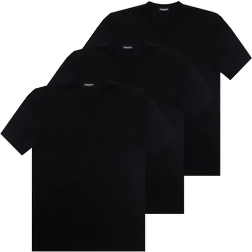 Marken T-Shirt Dreierpack , Herren, Größe: M - Dsquared2 - Modalova