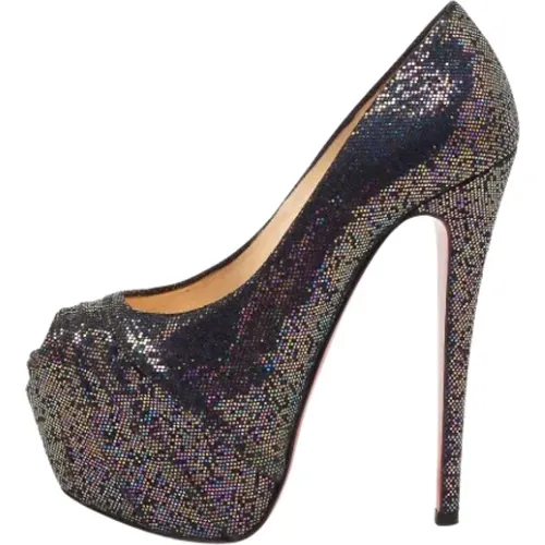 Pre-owned Fabric heels , female, Sizes: 4 UK - Christian Louboutin Pre-owned - Modalova