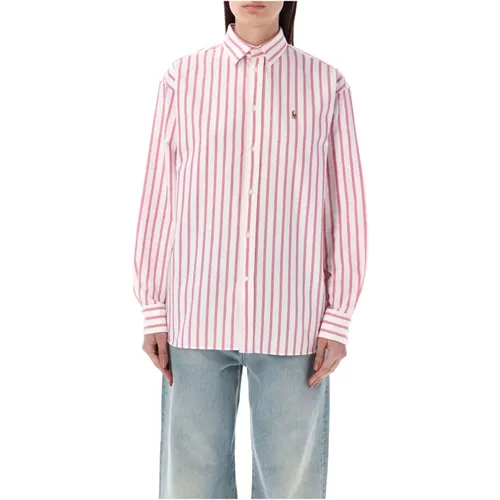 Women's Clothing Shirts Pink/white Stripes Ss24 , female, Sizes: M - Ralph Lauren - Modalova