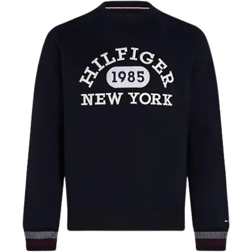 Embroided Logo Crew Neck Sweatshirt , male, Sizes: S, L, 2XL, M - Tommy Hilfiger - Modalova