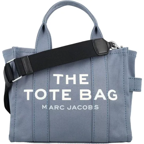 Blauer Schatten Mini Tote Tasche,Canvas Logo Tote Tasche - Marc Jacobs - Modalova