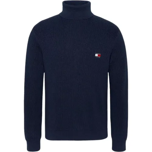 Ribbed Turtleneck Sweater , male, Sizes: L, XL, S, M - Tommy Hilfiger - Modalova