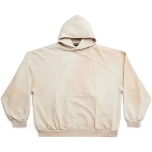 Oversized Hoodie Eggshell White , male, Sizes: M, L - Balenciaga - Modalova