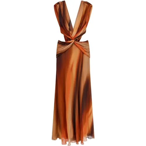 Silk Dress with Zip Closure , female, Sizes: S - alberta ferretti - Modalova