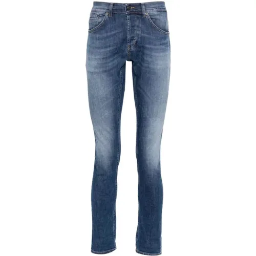 Slim-fit Jeans,Slim-fit Jeans aus blauem Stretch-Denim mit Kontrastnähten - Dondup - Modalova