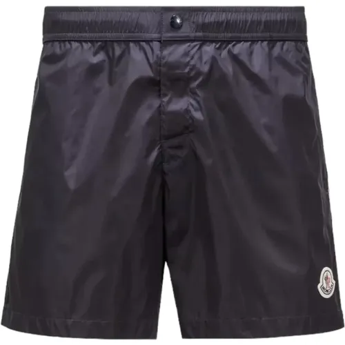 Navy Badehose Tricolor Akzente - Moncler - Modalova