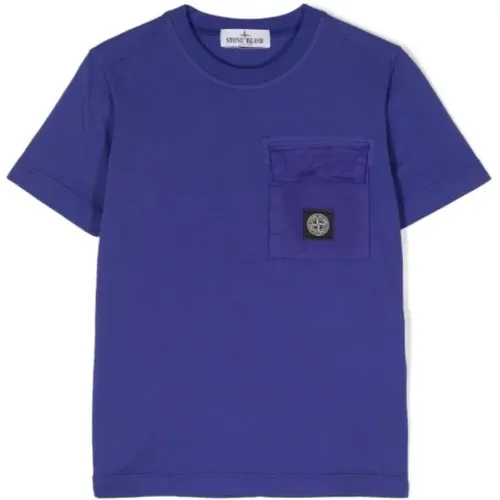 Hellblaues T-Shirt Stone Island - Stone Island - Modalova