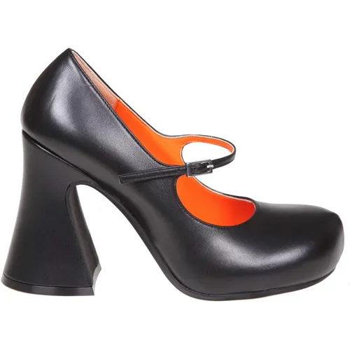 Elevate Your Style with Sheepskin Heel Shoes , female, Sizes: 3 1/2 UK, 4 UK - Marni - Modalova