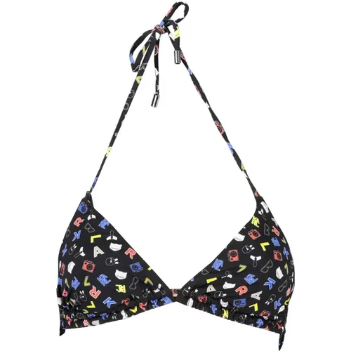 Triangle Beachwear Top Schwarz , Damen, Größe: S - Karl Lagerfeld - Modalova