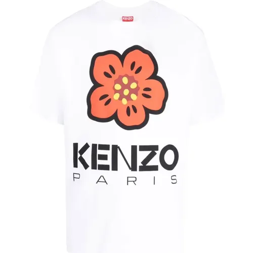 Floral Print Cotton T-shirt , male, Sizes: S, L - Kenzo - Modalova