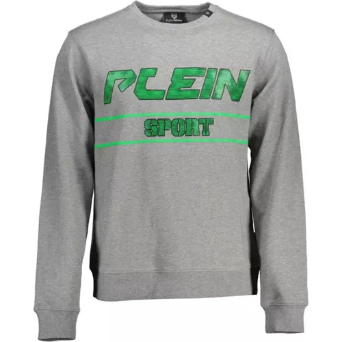 Cotton Sweater with Long Sleeves and Contrasting Details , male, Sizes: L, M, XL, 2XL - Plein Sport - Modalova