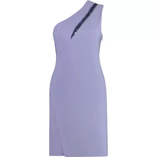 Pailletten One-Shoulder-Kleid mit Frontschlitz , Damen, Größe: M - Genny - Modalova