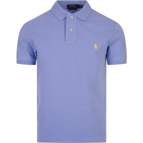 Blaues Slim Fit Polo Shirt , Herren, Größe: XL - Ralph Lauren - Modalova