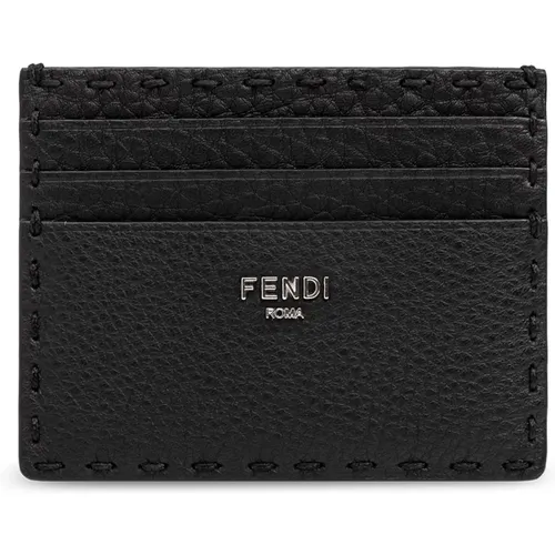 Leather card holder , male, Sizes: ONE SIZE - Fendi - Modalova