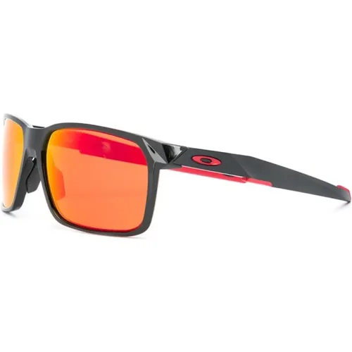Schwarze Sonnenbrille mit Zubehör,Portal X Prizm Polarized Sonnenbrille,Portal X Prizm Ruby Polarized Sonnenbrille - Oakley - Modalova