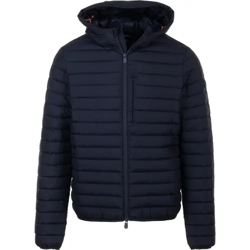 Blaue Kapuzen Pufferjacke , Herren, Größe: XL - Save The Duck - Modalova