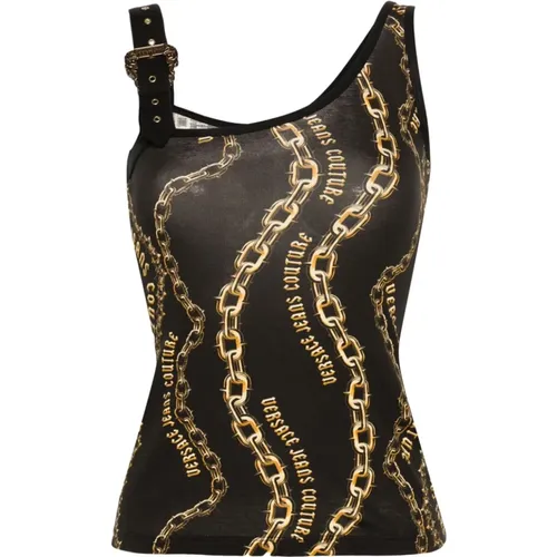 Sleeveless Top with Modern Design , female, Sizes: 2XS, M, S, 3XS, XS - Versace Jeans Couture - Modalova