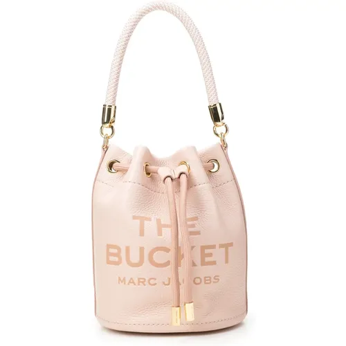 Leather Bucket Bag with Textured Slogan , female, Sizes: ONE SIZE - Marc Jacobs - Modalova