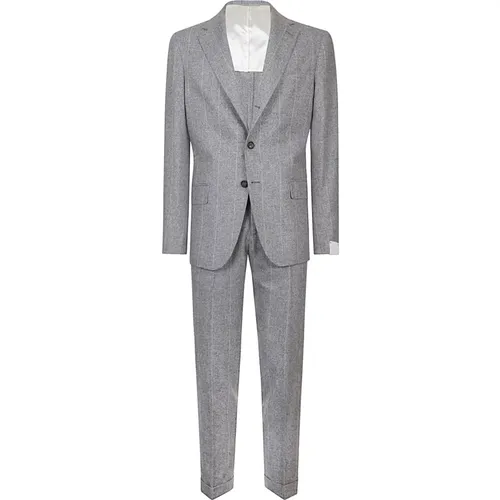 Silk Wool Cashmere Single-Breasted Suit , male, Sizes: L, 3XL, 2XL, S, M, XL - Eleventy - Modalova