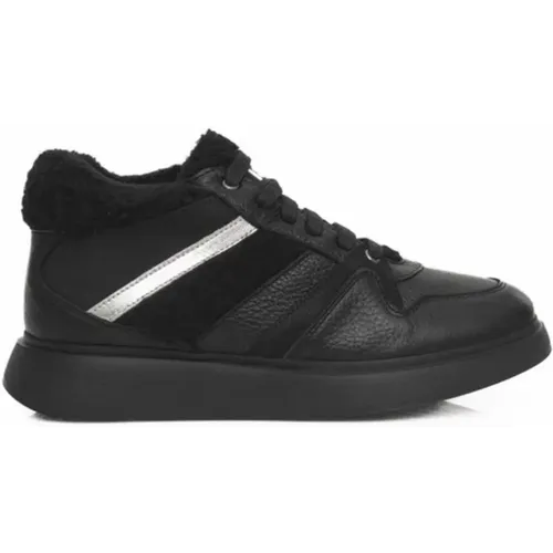 Schwarze Leder-Plateau-Sneaker mit Logo , Damen, Größe: 37 EU - Cerruti 1881 - Modalova