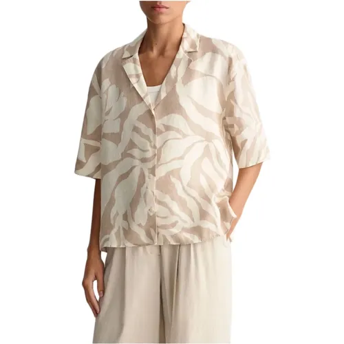 Palm Print Linen Shirt , female, Sizes: S, M, XS, L - Gant - Modalova