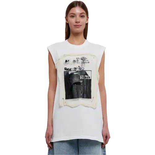 Black Print Oversized T-Shirt , female, Sizes: S - Maison Margiela - Modalova