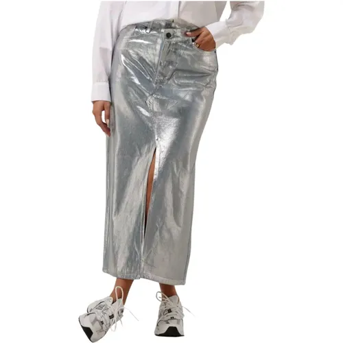 Foil Denim Rock , Damen, Größe: S - Co'Couture - Modalova