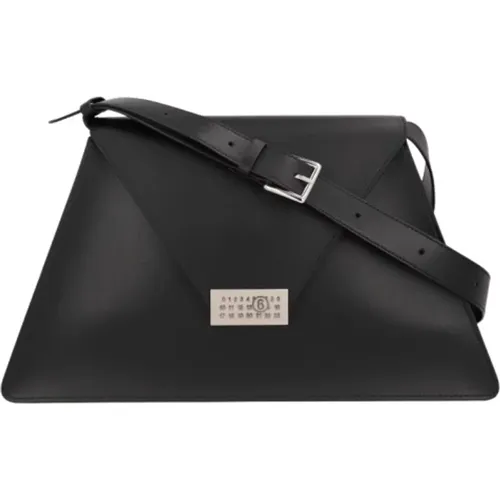 Leather Shoulder Bag with Adjustable Strap , female, Sizes: ONE SIZE - MM6 Maison Margiela - Modalova