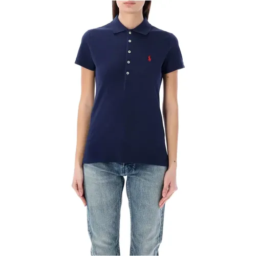 Klassisches Navy Polo Shirt , Damen, Größe: XL - Ralph Lauren - Modalova