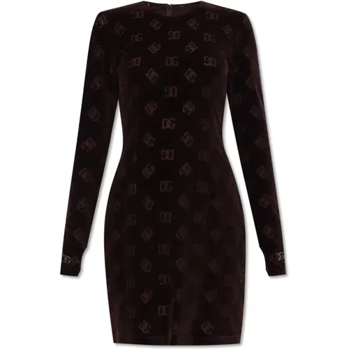 Dress with logo , female, Sizes: S, XS - Dolce & Gabbana - Modalova