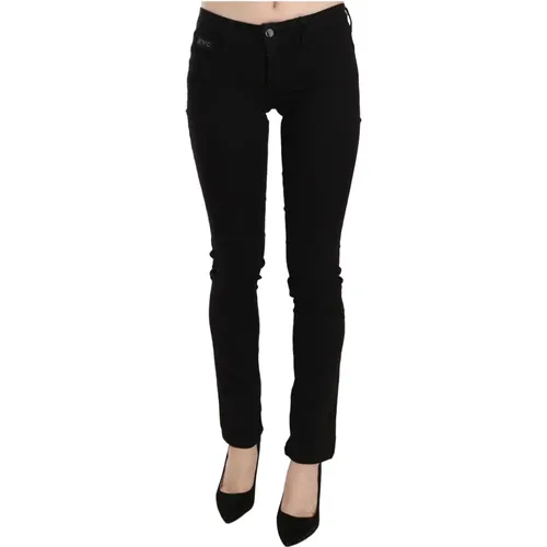 Schwarze Pailletten Slim Fit Denim Jeans , Damen, Größe: W26 - Costume National - Modalova