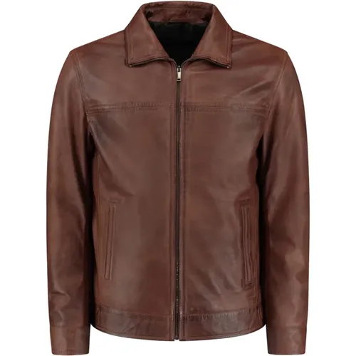 Kent Leather Jacket , male, Sizes: 4XL, 2XL, M, L, S, XL, 3XL, 5XL - Cycas D’or - Modalova