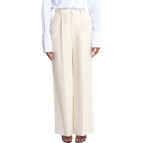 Ivory Pleated Trousers , female, Sizes: XS, S, 2XS - Vanessa Bruno - Modalova