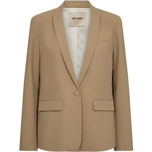 Femininer Blazer mit V-Ausschnitt und Klappentaschen , Damen, Größe: L - MOS MOSH - Modalova