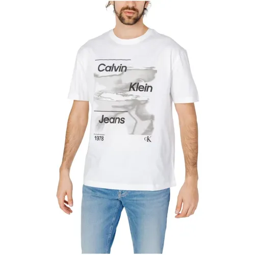 T-Shirts , Herren, Größe: L - Calvin Klein Jeans - Modalova