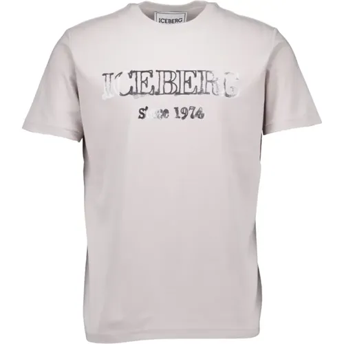 Light Grey T-shirt , male, Sizes: XS, S, XL, M, L - Iceberg - Modalova